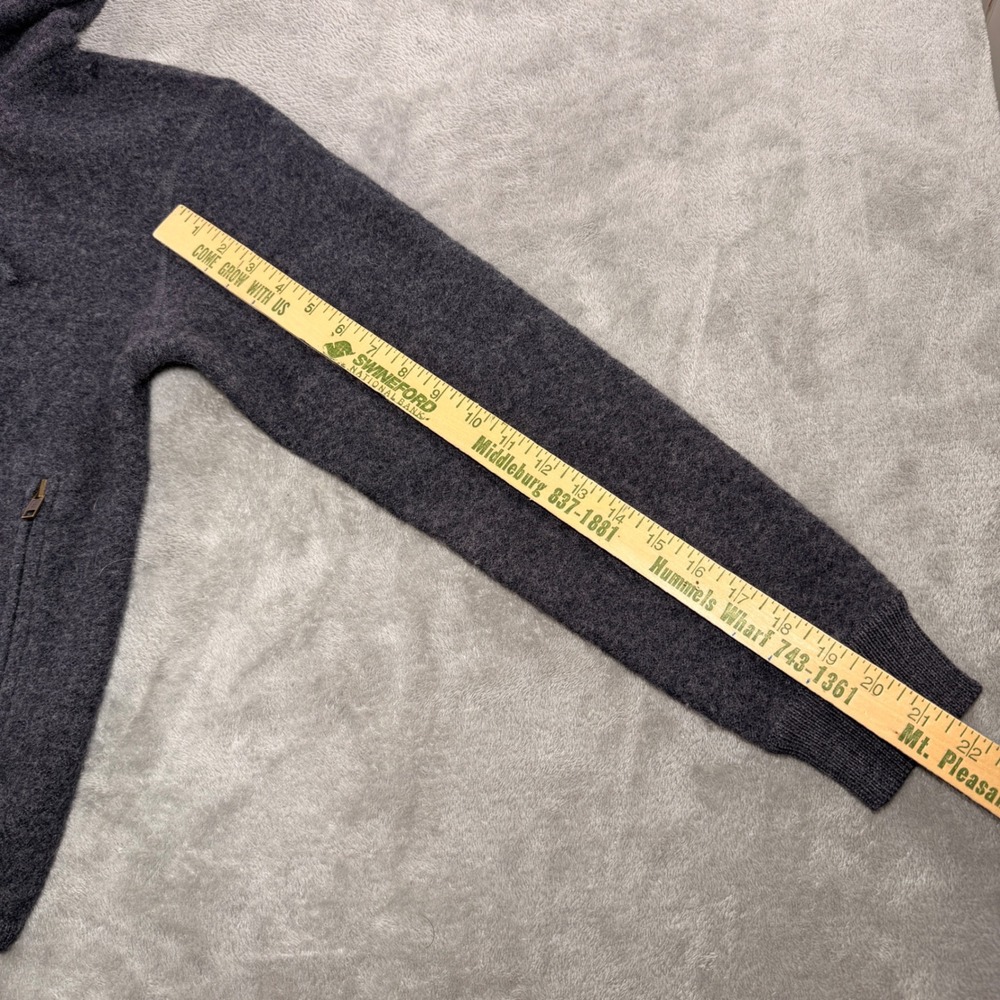 WilliSmith Collection Hoodie Womens S Gray 100% Wool Drawstring Hem Zip Pockets - Picture 3 of 8